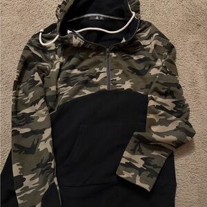AMPERSAND AVE Camouflage and Black Sweater